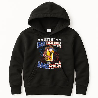 Beer Let’s Get Day Drunk For America 4th Of July Drink Party Kids Hoodie