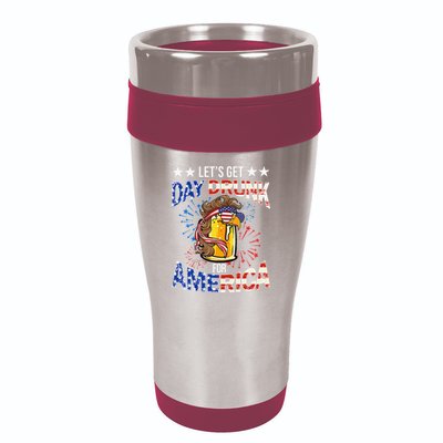 Beer Let’s Get Day Drunk For America 4th Of July Drink Party 16oz Travel Tumbler
