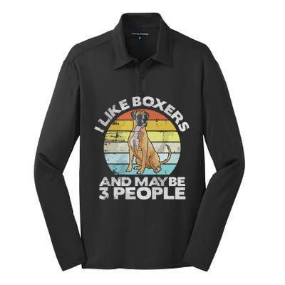 Boxer Lover Gift Retro Boxer Boxer Silk Touch Performance Long Sleeve Polo