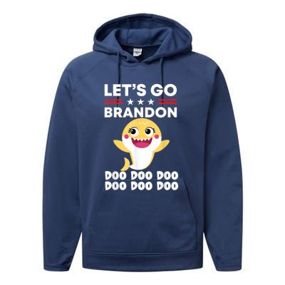 Babby Let's Go Brandon Doo Doo Doo Shark Performance Fleece Hoodie