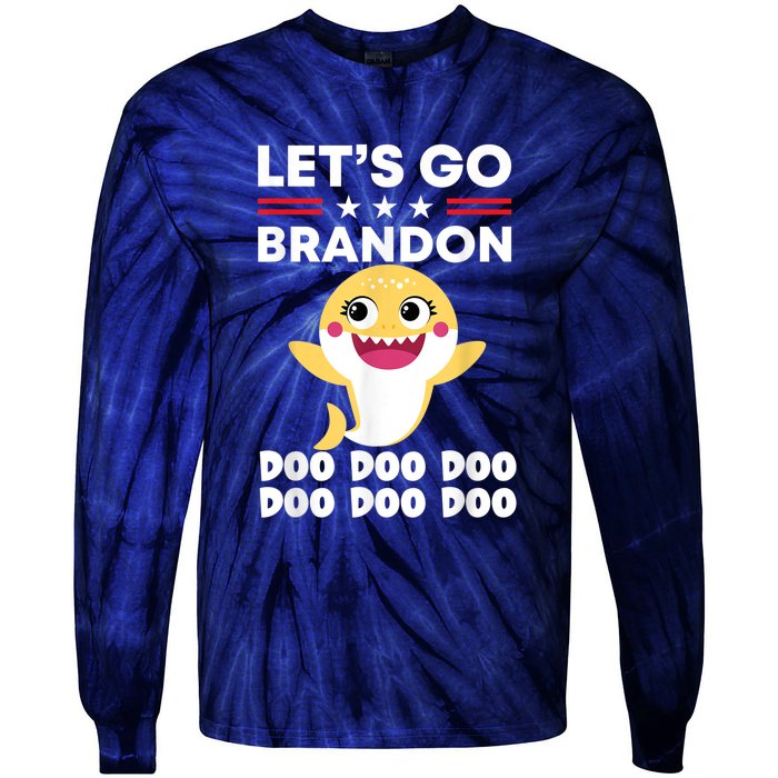 Babby Let's Go Brandon Doo Doo Doo Shark Tie-Dye Long Sleeve Shirt