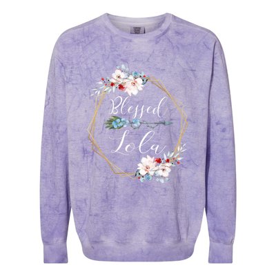 Blessed Lola Grandma Gift Colorblast Crewneck Sweatshirt