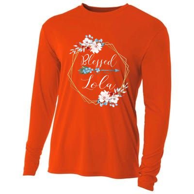 Blessed Lola Grandma Gift Cooling Performance Long Sleeve Crew