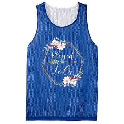 Blessed Lola Grandma Gift Mesh Reversible Basketball Jersey Tank