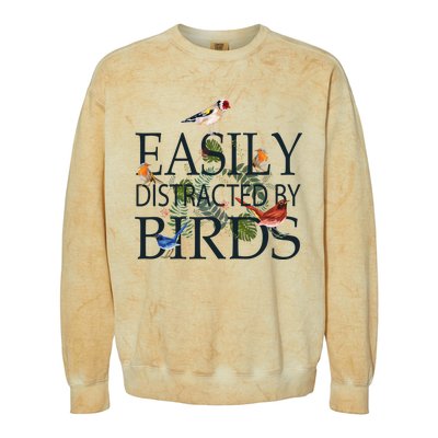 Bird Lovers Gifts For Women Men Gift Easily Distracted By Birds Gift Colorblast Crewneck Sweatshirt