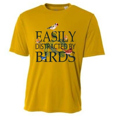 Bird Lovers Gifts For Women Men Gift Easily Distracted By Birds Gift Cooling Performance Crew T-Shirt