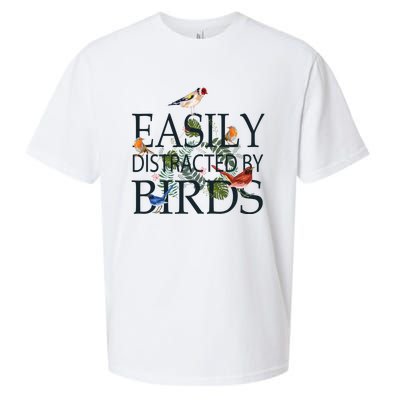 Bird Lovers Gifts For Women Men Gift Easily Distracted By Birds Gift Sueded Cloud Jersey T-Shirt