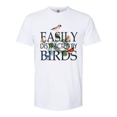 Bird Lovers Gifts For Women Men Gift Easily Distracted By Birds Gift Softstyle CVC T-Shirt