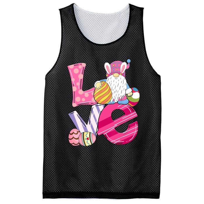 Bunny Love Gnome Rabbit Eggs Hunting Happy Easter Day Funny Mesh Reversible Basketball Jersey Tank