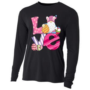 Bunny Love Gnome Rabbit Eggs Hunting Happy Easter Day Funny Cooling Performance Long Sleeve Crew