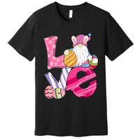 Bunny Love Gnome Rabbit Eggs Hunting Happy Easter Day Funny Premium T-Shirt