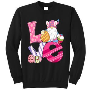 Bunny Love Gnome Rabbit Eggs Hunting Happy Easter Day Funny Tall Sweatshirt