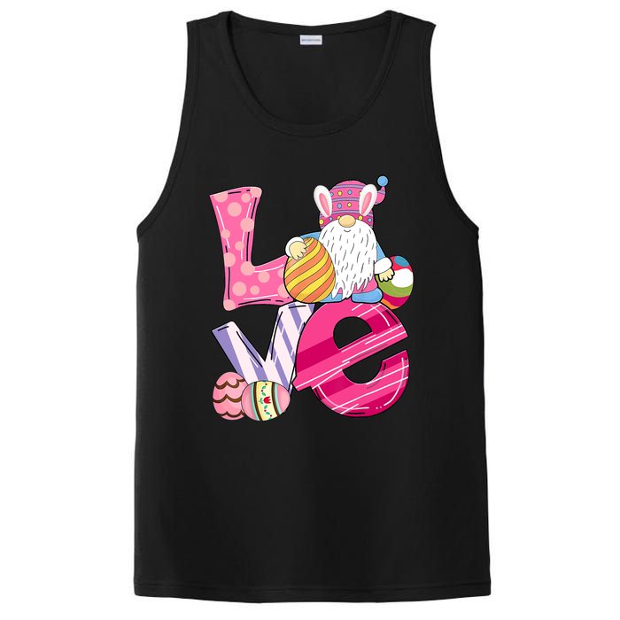 Bunny Love Gnome Rabbit Eggs Hunting Happy Easter Day Funny PosiCharge Competitor Tank