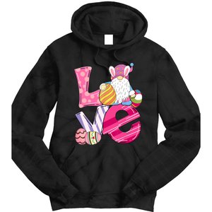 Bunny Love Gnome Rabbit Eggs Hunting Happy Easter Day Funny Tie Dye Hoodie