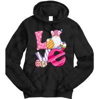 Bunny Love Gnome Rabbit Eggs Hunting Happy Easter Day Funny Tie Dye Hoodie