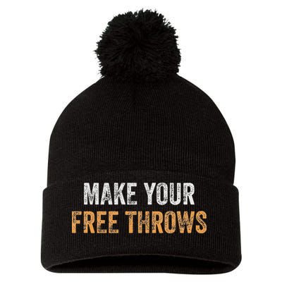 Basketball Lovers Gifts Make Your Free Throws Pom Pom 12in Knit Beanie