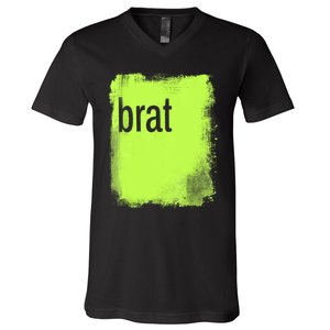 Brat Lime Green Trendy Grunge Design Apparel By Gu V-Neck T-Shirt