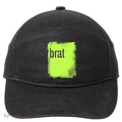 Brat Lime Green Trendy Grunge Design Apparel By Gu 7-Panel Snapback Hat