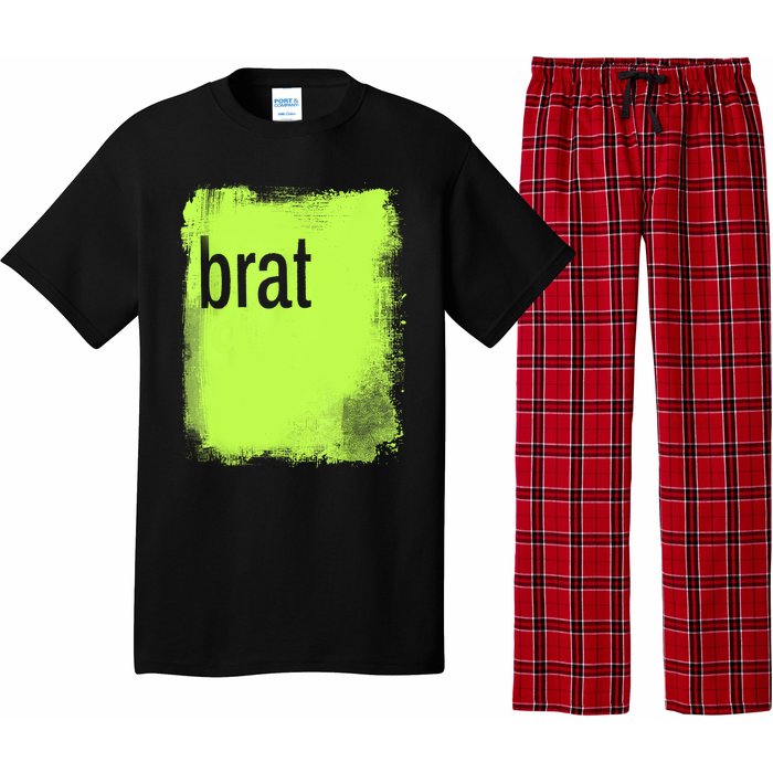 Brat Lime Green Trendy Grunge Design Apparel By Gu Pajama Set