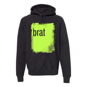 Brat Lime Green Trendy Grunge Design Apparel By Gu Premium Hoodie