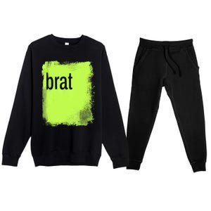 Brat Lime Green Trendy Grunge Design Apparel By Gu Premium Crewneck Sweatsuit Set