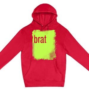 Brat Lime Green Trendy Grunge Design Apparel By Gu Premium Pullover Hoodie