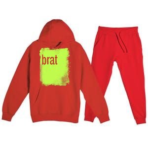 Brat Lime Green Trendy Grunge Design Apparel By Gu Premium Hooded Sweatsuit Set