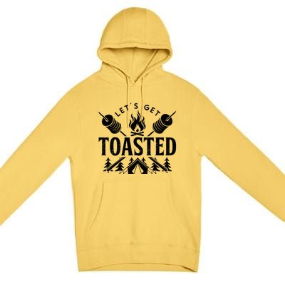 Bonfire Lets Get Toasted Friend Vacation Float Trip Graphic Great Gift Premium Pullover Hoodie