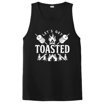 Bonfire Lets Get Toasted Friend Vacation Float Trip Graphic Great Gift PosiCharge Competitor Tank