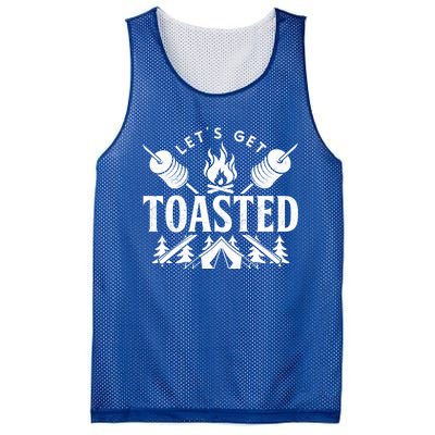 Bonfire Lets Get Toasted Friend Vacation Float Trip Graphic Great Gift Mesh Reversible Basketball Jersey Tank