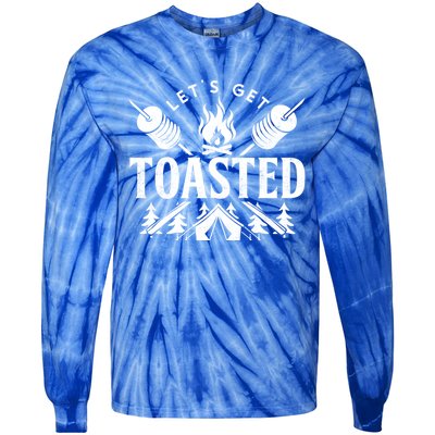 Bonfire Lets Get Toasted Friend Vacation Float Trip Graphic Great Gift Tie-Dye Long Sleeve Shirt