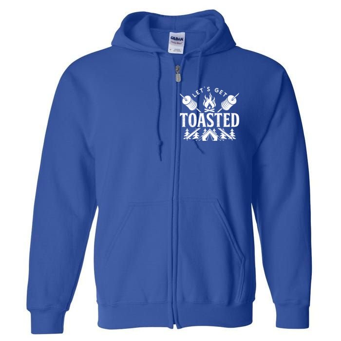 Bonfire Lets Get Toasted Friend Vacation Float Trip Graphic Great Gift Full Zip Hoodie