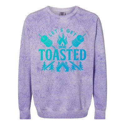 Bonfire Lets Get Toasted Friend Vacation Float Trip Graphic Gift Colorblast Crewneck Sweatshirt