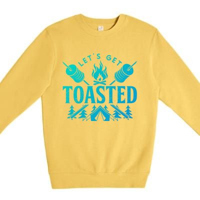 Bonfire Lets Get Toasted Friend Vacation Float Trip Graphic Gift Premium Crewneck Sweatshirt