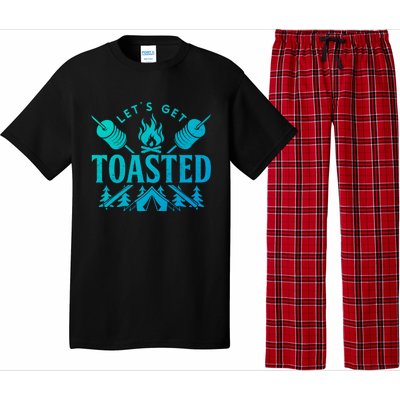 Bonfire Lets Get Toasted Friend Vacation Float Trip Graphic Gift Pajama Set