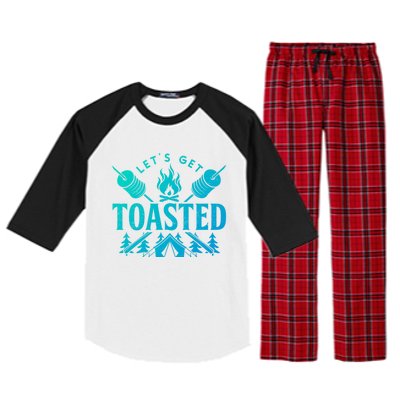 Bonfire Lets Get Toasted Friend Vacation Float Trip Graphic Gift Raglan Sleeve Pajama Set