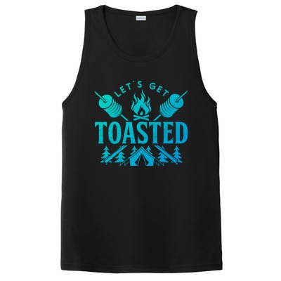 Bonfire Lets Get Toasted Friend Vacation Float Trip Graphic Gift PosiCharge Competitor Tank