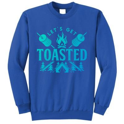 Bonfire Lets Get Toasted Friend Vacation Float Trip Graphic Gift Tall Sweatshirt