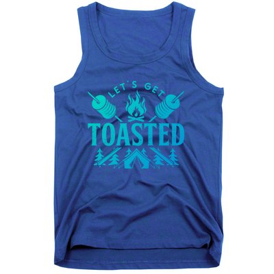 Bonfire Lets Get Toasted Friend Vacation Float Trip Graphic Gift Tank Top