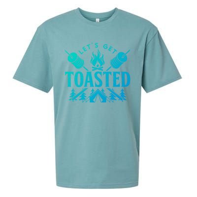 Bonfire Lets Get Toasted Friend Vacation Float Trip Graphic Gift Sueded Cloud Jersey T-Shirt