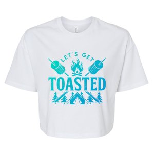 Bonfire Lets Get Toasted Friend Vacation Float Trip Graphic Gift Bella+Canvas Jersey Crop Tee