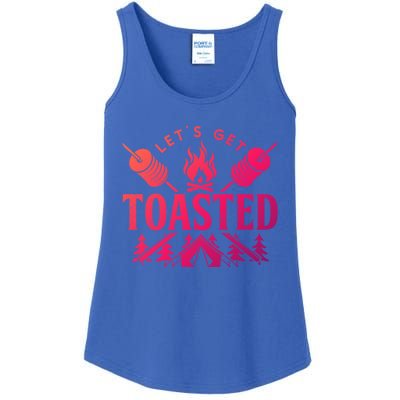 Bonfire Lets Get Toasted Friend Vacation Float Trip Graphic Gift Ladies Essential Tank