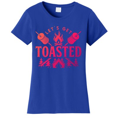 Bonfire Lets Get Toasted Friend Vacation Float Trip Graphic Gift Women's T-Shirt