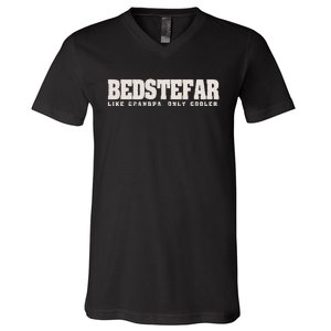 Bedstefar Like Grandpa Only Cooler Danish Grandfather V-Neck T-Shirt