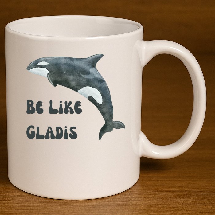 Be Like Gladis The Yacht Sinking Killer Whale Sink The Rich With White Gladys 11oz C Handle Ceramic Mug