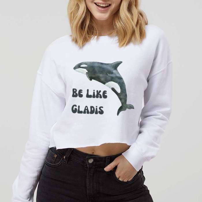 Be Like Gladis The Yacht Sinking Killer Whale Sink The Rich With White Gladys Cropped Pullover Crew