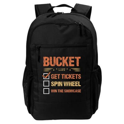 Bucket List Get Tickets Spin Wheel Win The Showcase Checkbox Daily Commute Backpack