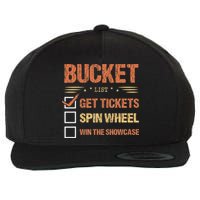 Bucket List Get Tickets Spin Wheel Win The Showcase Checkbox Wool Snapback Cap
