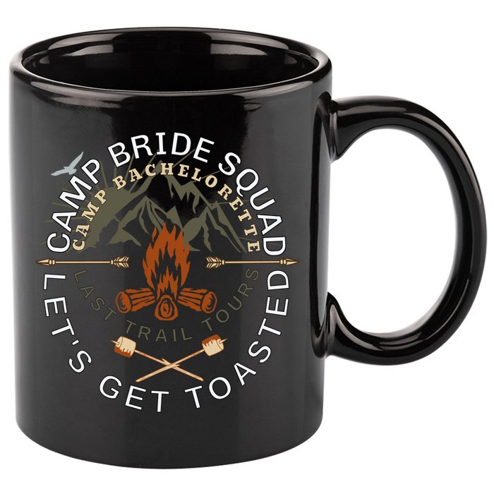 Bride Lets Get Toasted Camping Funny Bachelorette Gift 11oz C Handle Ceramic Mug