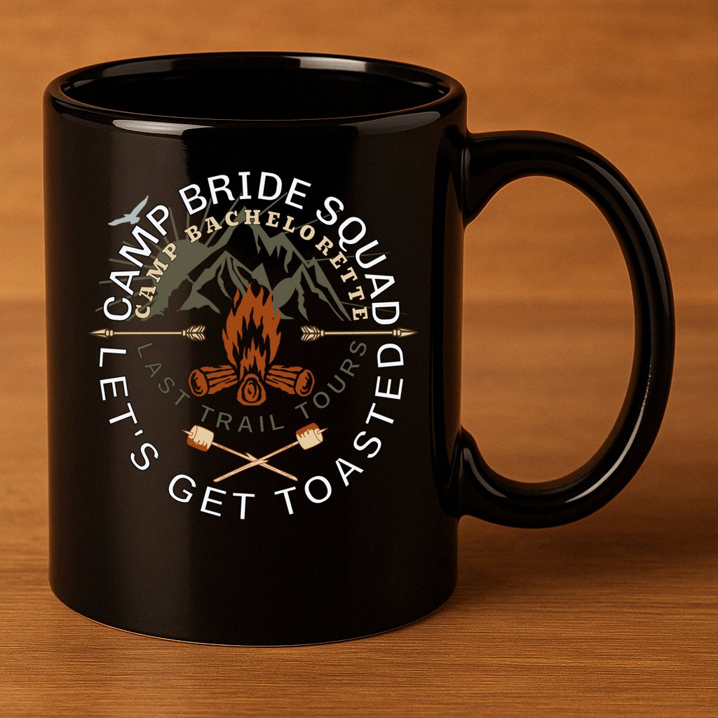 Bride Lets Get Toasted Camping Funny Bachelorette Gift 11oz C Handle Ceramic Mug